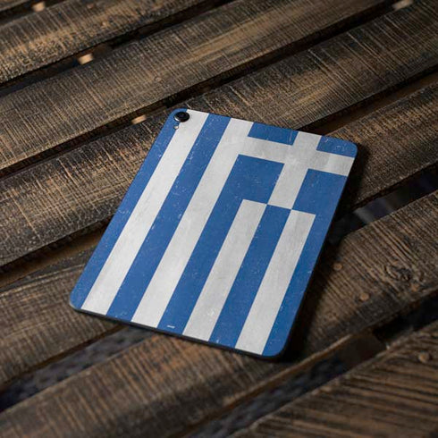 Greece Flag Distressed Apple iPad Pro Skin