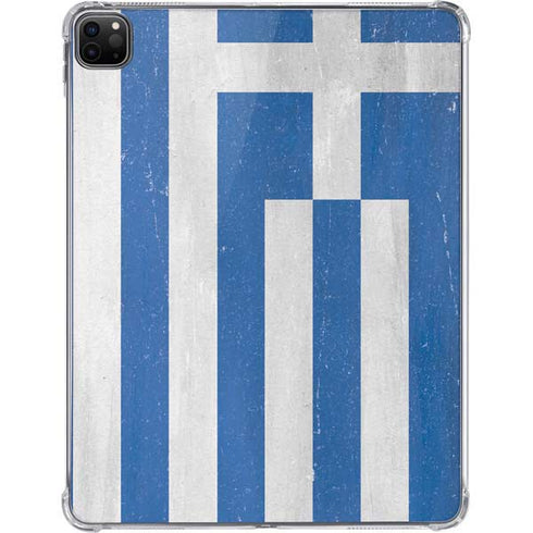 Greece Flag Distressed iPad Pro 11in (2024) Clear Case