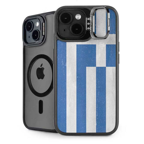Greece Flag Distressed iPhone 14 Kickstand Case