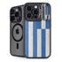 Greece Flag Distressed iPhone 15 Pro Kickstand Case
