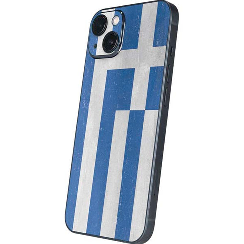 Greece Flag Distressed iPhone 15 Skin
