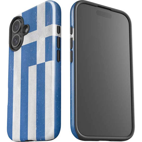 Greece Flag Distressed iPhone 16 Impact Case