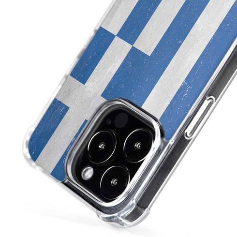 Greece Flag Distressed iPhone 16 Pro MagSafe Case