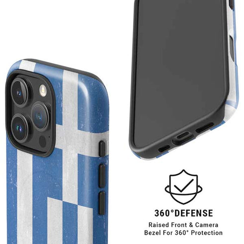 Greece Flag Distressed iPhone 16 Pro Magsafe Impact Case