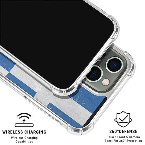 Greece Flag Distressed iPhone 16 Pro Max Clear Case