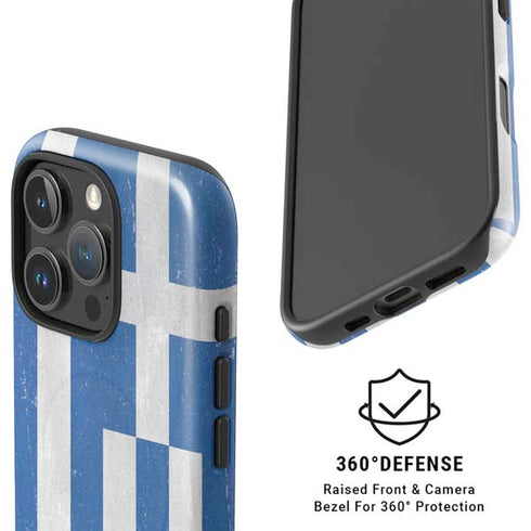 Greece Flag Distressed iPhone 16 Pro Max Magsafe Impact Case