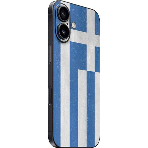 Greece Flag Distressed iPhone 16 Skin