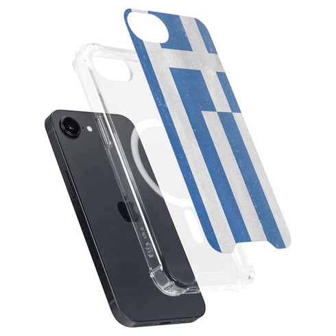 Greece Flag Distressed iPhone 16e MagSafe Case