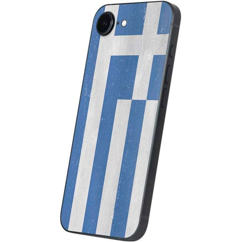 Greece Flag Distressed iPhone 16e Skin