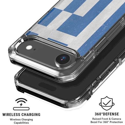 Greece Flag Distressed iPhone 17 Air Clear Case
