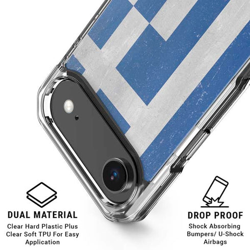 Greece Flag Distressed iPhone 17 Air Clear Case