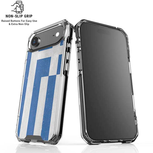 Greece Flag Distressed iPhone 17 Air Clear Case