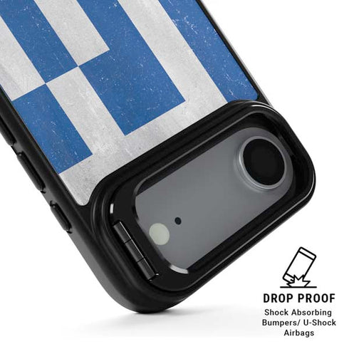 Greece Flag Distressed iPhone 17 Air Kickstand Case