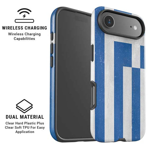 Greece Flag Distressed iPhone 17 Air Magsafe Impact Case