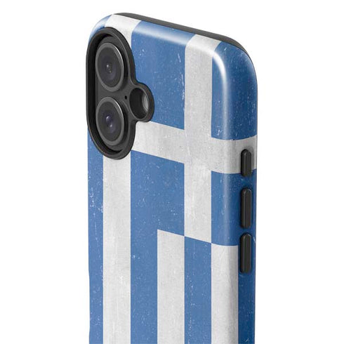Greece Flag Distressed iPhone 17 Impact Case