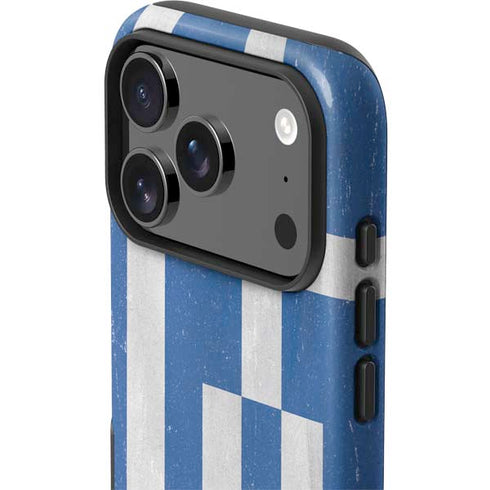 Greece Flag Distressed iPhone 17 Pro Impact Case
