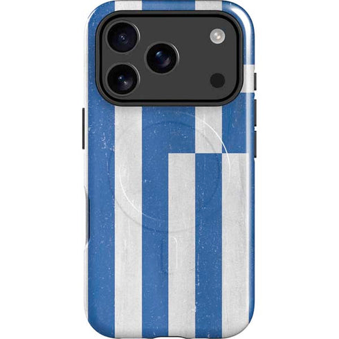 Greece Flag Distressed iPhone 17 Pro Magsafe Impact Case
