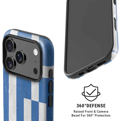 Greece Flag Distressed iPhone 17 Pro Magsafe Impact Case