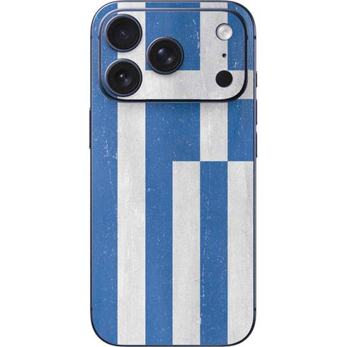 Greece Flag Distressed iPhone 17 Pro Skin