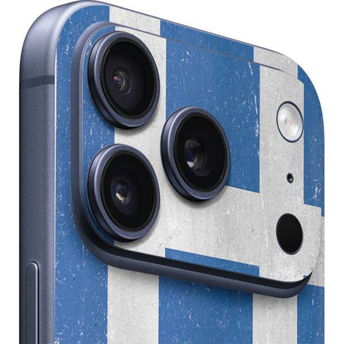 Greece Flag Distressed iPhone 17 Pro Skin