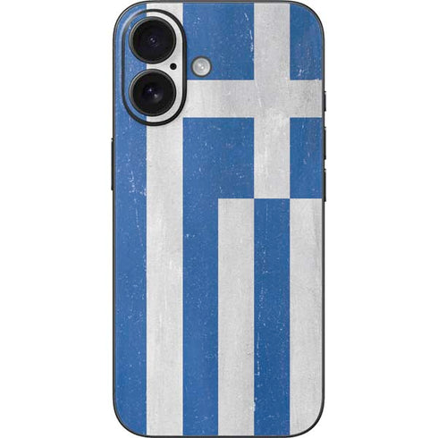 Greece Flag Distressed iPhone 17 Skin