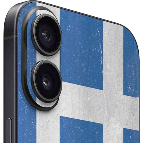 Greece Flag Distressed iPhone 17 Skin