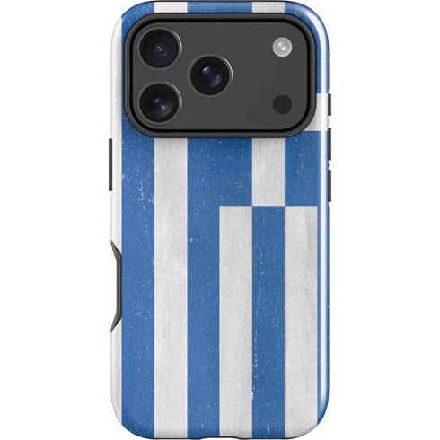 Greece Flag Distressed iPhone 18 Pro Impact Case