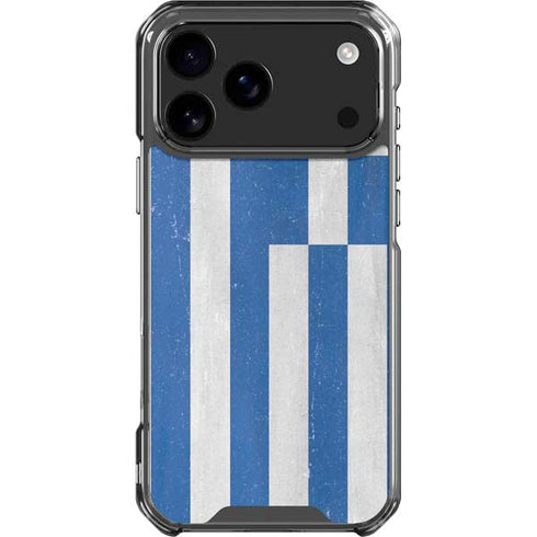 Greece Flag Distressed iPhone 18 Pro Max Clear Case
