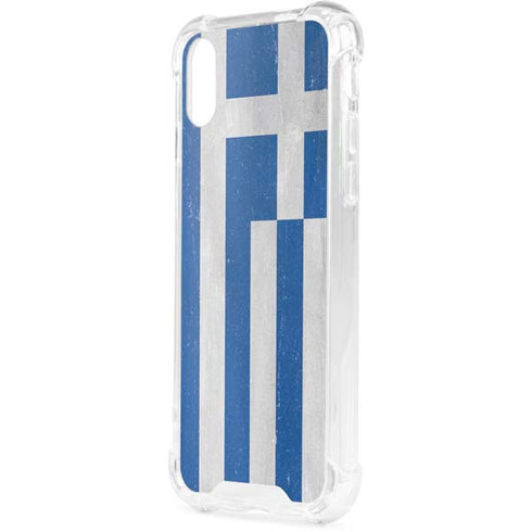 Greece Flag Distressed iPhone XS Clear Case