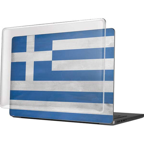 Greece Flag Distressed MacBook Pro 14in (2021-24) Case plus Skin