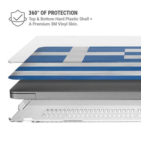 Greece Flag Distressed MacBook Cases