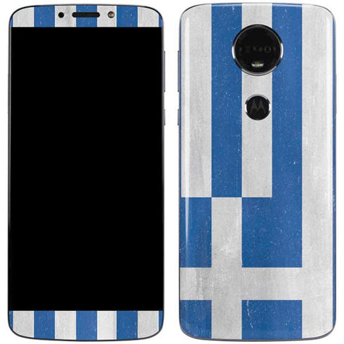 Greece Flag Distressed Moto E5 Plus Skin