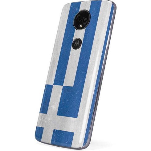 Greece Flag Distressed Moto E5 Plus Skin