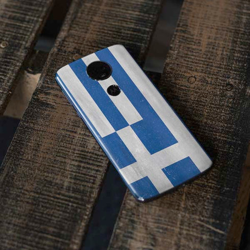 Greece Flag Distressed Moto E5 Plus Skin