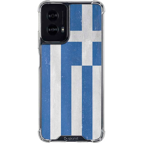 Greece Flag Distressed Moto G Power 5G (2024) Clear Case