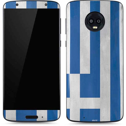 Greece Flag Distressed Moto G6 Skin