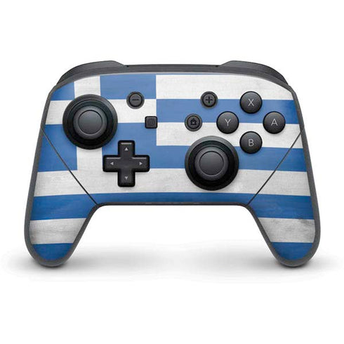 Greece Flag Distressed Nintendo Skins