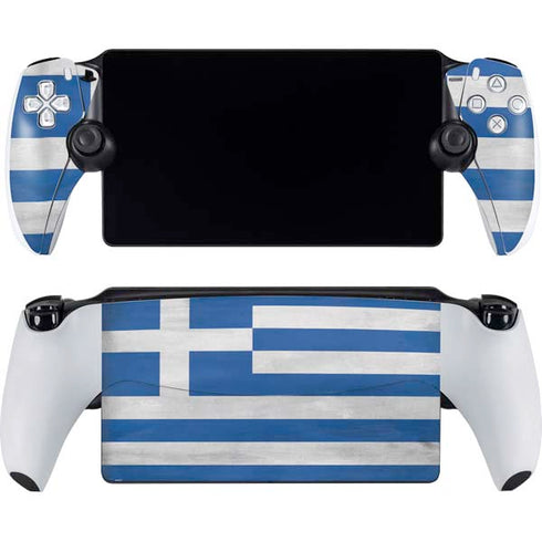 Greece Flag Distressed PlayStation Portal Remote Player Skin
