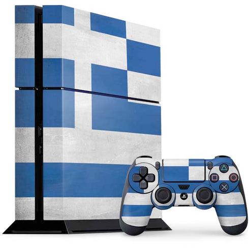 Greece Flag Distressed PlayStation PS4 Skins