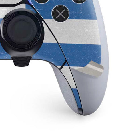 Greece Flag Distressed PS5 DualSense Edge Pro Controller Skin