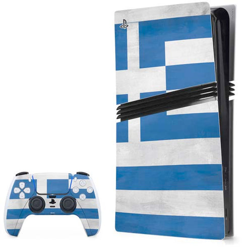 Greece Flag Distressed PlayStation PS5 Skins