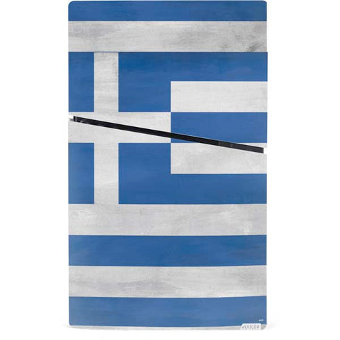 Greece Flag Distressed PS5 Slim Digital Edition Console Skin