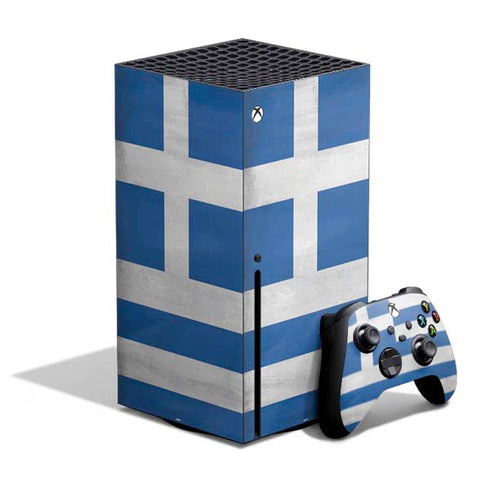 Greece Flag Distressed Xbox Series X Bundle Skin
