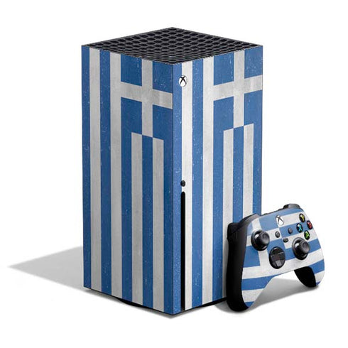 Greece Flag Distressed Xbox Series X Skins
