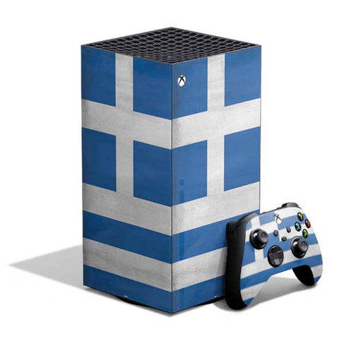 Greece Flag Distressed XBox Series X Digital Edition Bundle Skin