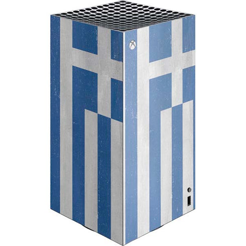 Greece Flag Distressed XBox Series X Digital Edition Console Skin