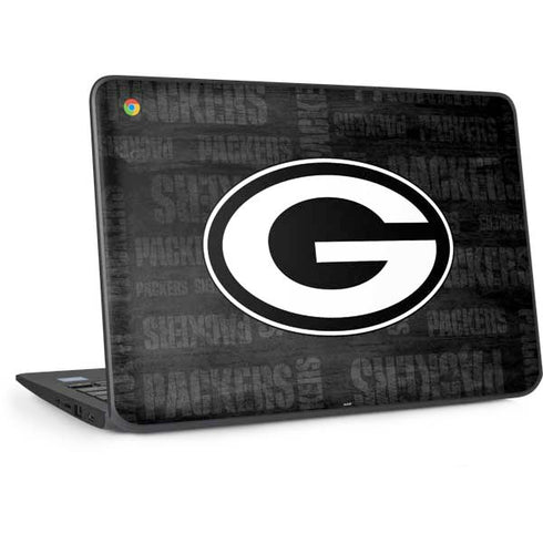 NFL Green Bay Packers Black & White HP Chromebook Skin