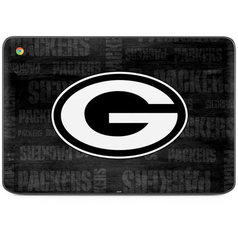 NFL Green Bay Packers Black & White HP Chromebook Skin