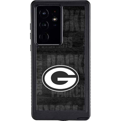 NFL Green Bay Packers Black & White Galaxy S24 Ultra Waterproof Case