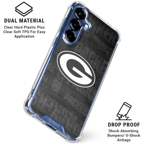 NFL Green Bay Packers Black & White Galaxy S25 FE Clear Case